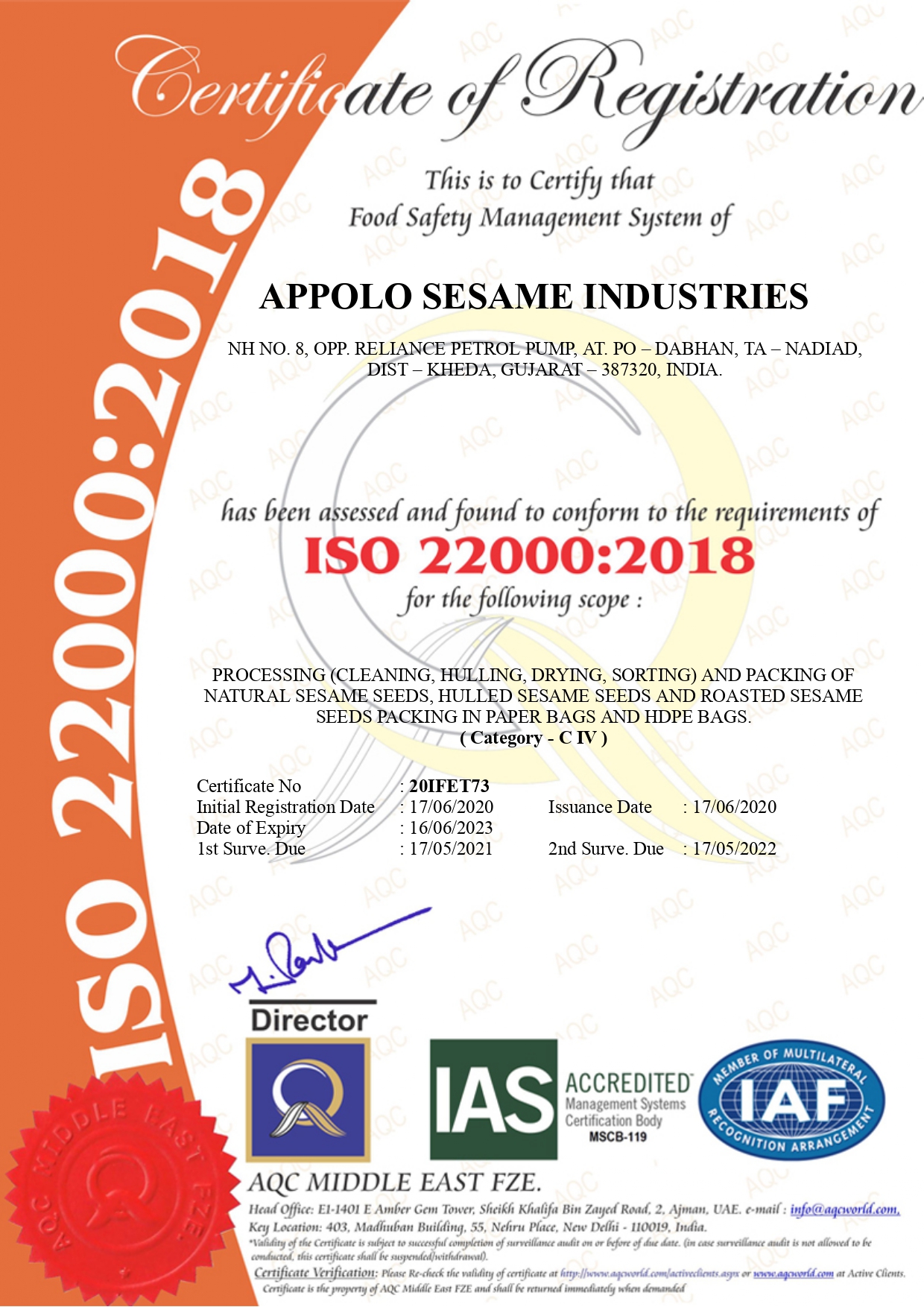 Appolo ISO Certificates